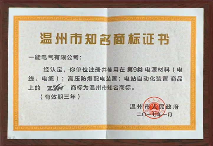 温州市知名商标